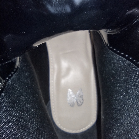 Victoria's Secret Calf Hair Faux Patent Combat Moto Boots Size 7 - Picture 9 of 9